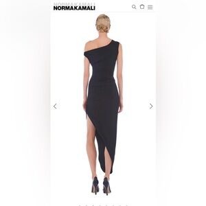 Norma Kamali Drop Shoulder Side Drape Gown Black Size S / 36